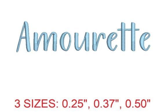 Amourette Embroidery Font: Elegant Script for Boutique Apparel